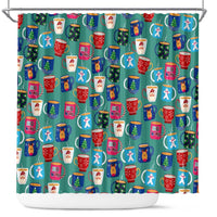 Christmas Teapot Group Shower Curtain Xmas Holiday Patterns - Wonder Print Shop