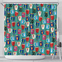 Christmas Teapot Group Shower Curtain Xmas Holiday Patterns - Wonder Print Shop