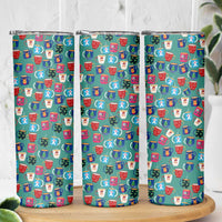 Christmas Teapot Group Skinny Tumbler Xmas Holiday Patterns - Wonder Print Shop