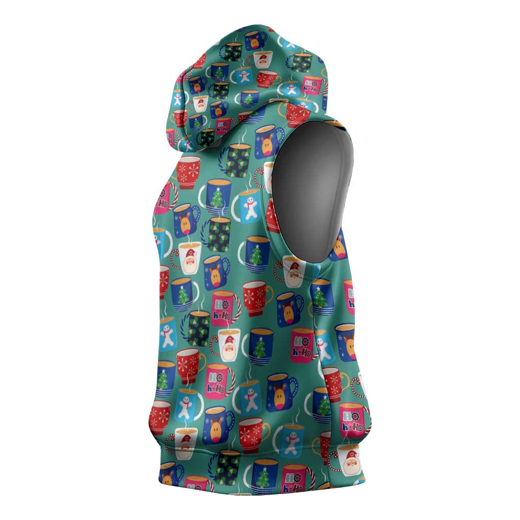 Christmas Teapot Group Sleeveless Hoodie Xmas Holiday Patterns - Wonder Print Shop