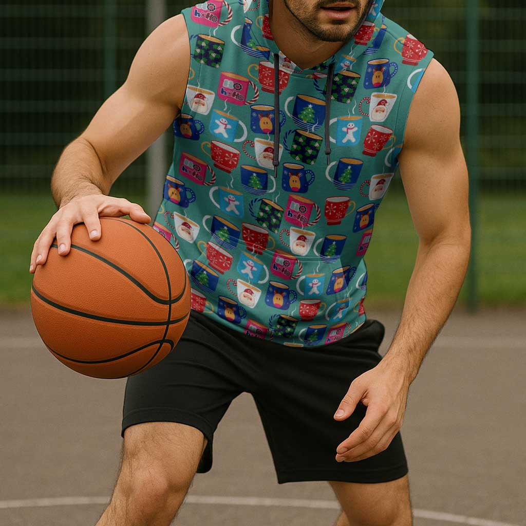 Christmas Teapot Group Sleeveless Hoodie Xmas Holiday Patterns - Wonder Print Shop