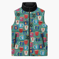 Christmas Teapot Group Sleeveless Puffer Jacket Xmas Holiday Patterns - Wonder Print Shop