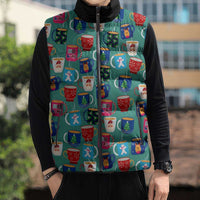 Christmas Teapot Group Sleeveless Puffer Jacket Xmas Holiday Patterns - Wonder Print Shop