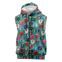 Christmas Teapot Group Sleeveless Zip Hoodie Xmas Holiday Patterns - Wonder Print Shop