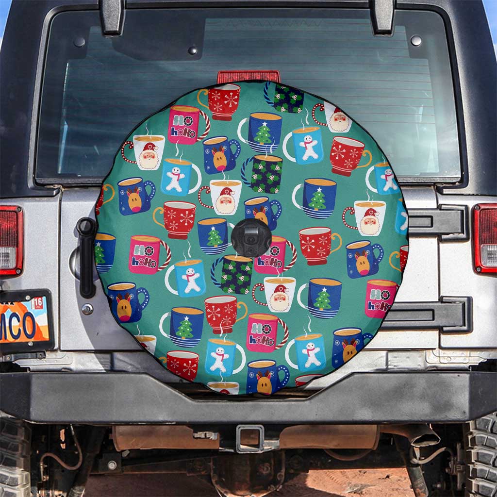 Christmas Teapot Group Spare Tire Cover Xmas Holiday Patterns - Wonder Print Shop