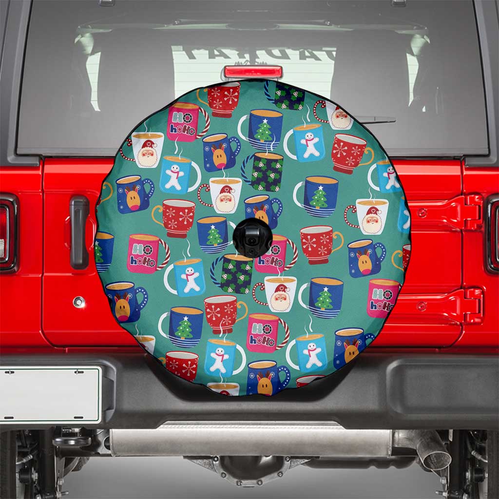 Christmas Teapot Group Spare Tire Cover Xmas Holiday Patterns - Wonder Print Shop