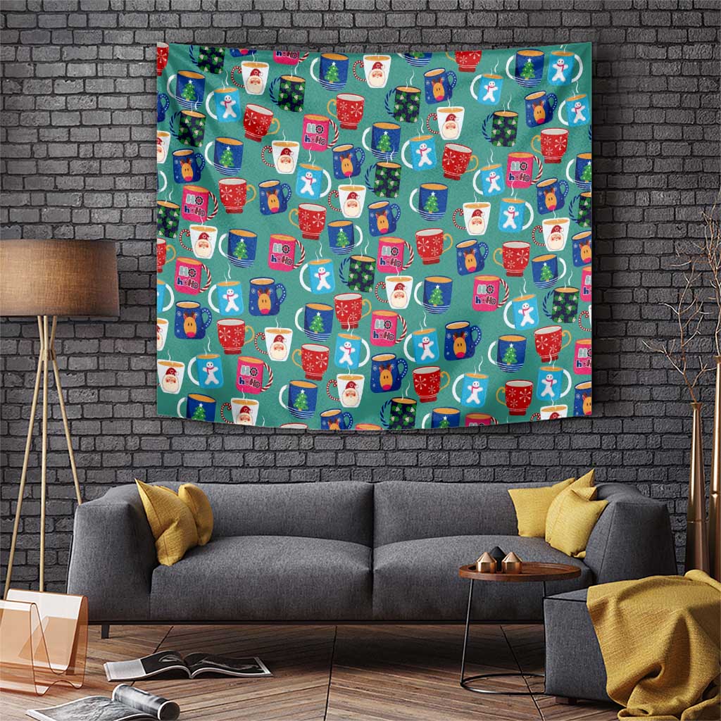 Christmas Teapot Group Tapestry Xmas Holiday Patterns - Wonder Print Shop