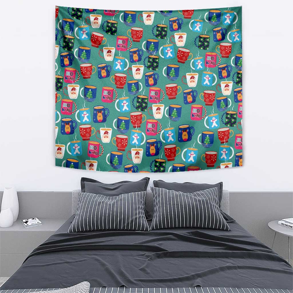 Christmas Teapot Group Tapestry Xmas Holiday Patterns - Wonder Print Shop