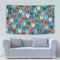 Christmas Teapot Group Tapestry Xmas Holiday Patterns - Wonder Print Shop