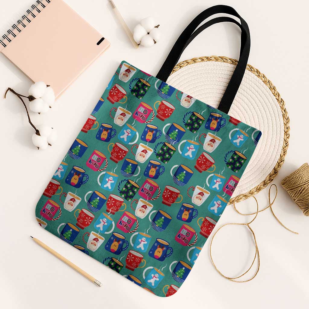 Christmas Teapot Group Tote Bag Xmas Holiday Patterns - Wonder Print Shop