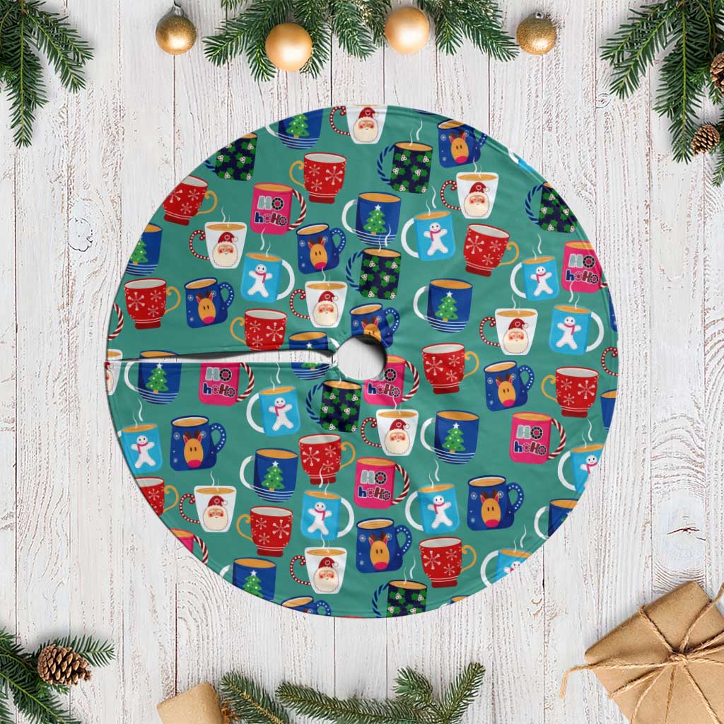 Christmas Teapot Group Tree Skirt Xmas Holiday Patterns - Wonder Print Shop