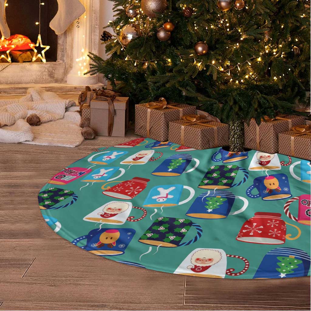 Christmas Teapot Group Tree Skirt Xmas Holiday Patterns - Wonder Print Shop