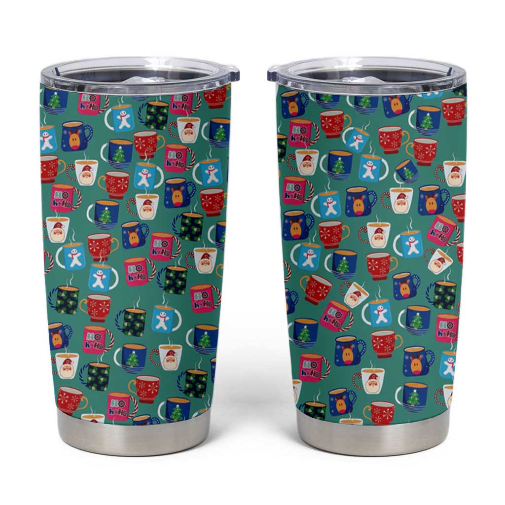 Christmas Teapot Group Tumbler Cup Xmas Holiday Patterns - Wonder Print Shop
