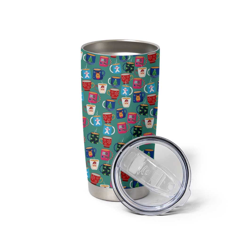 Christmas Teapot Group Tumbler Cup Xmas Holiday Patterns - Wonder Print Shop