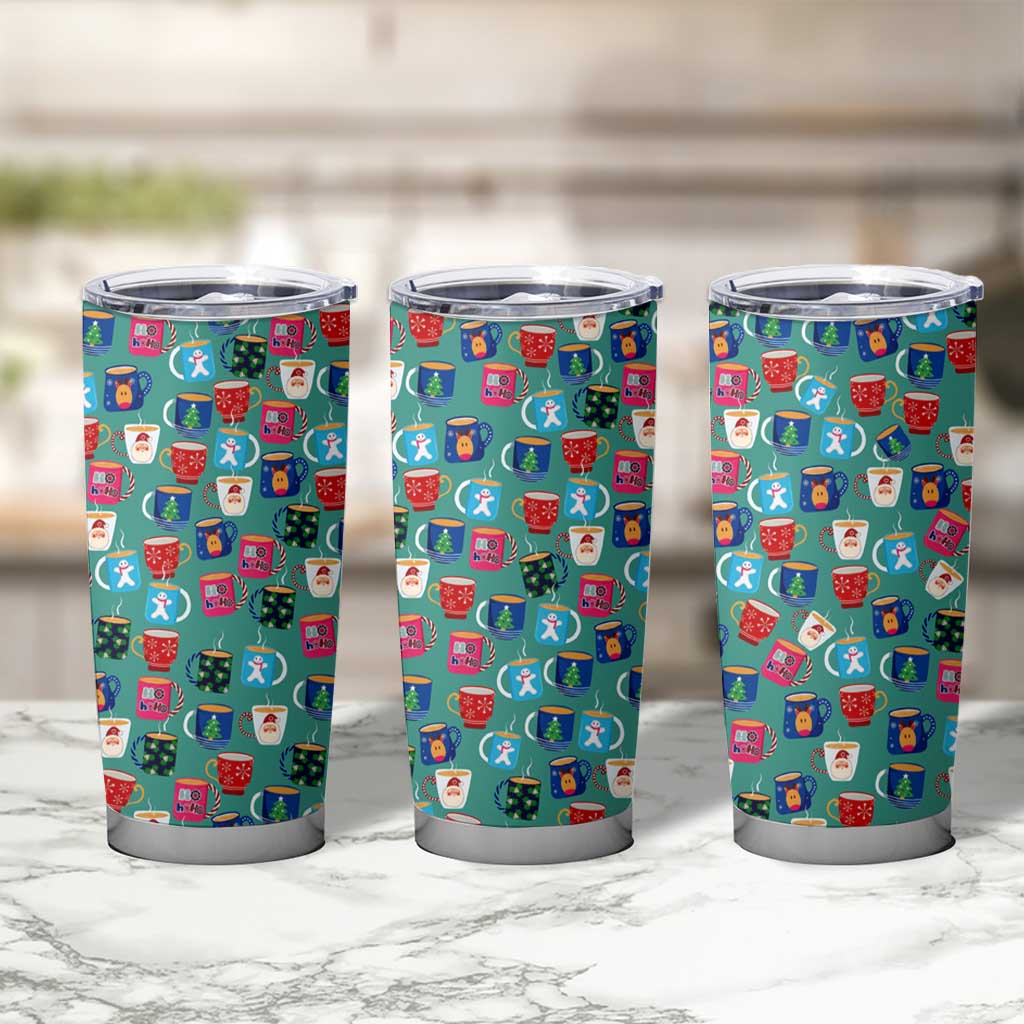 Christmas Teapot Group Tumbler Cup Xmas Holiday Patterns - Wonder Print Shop