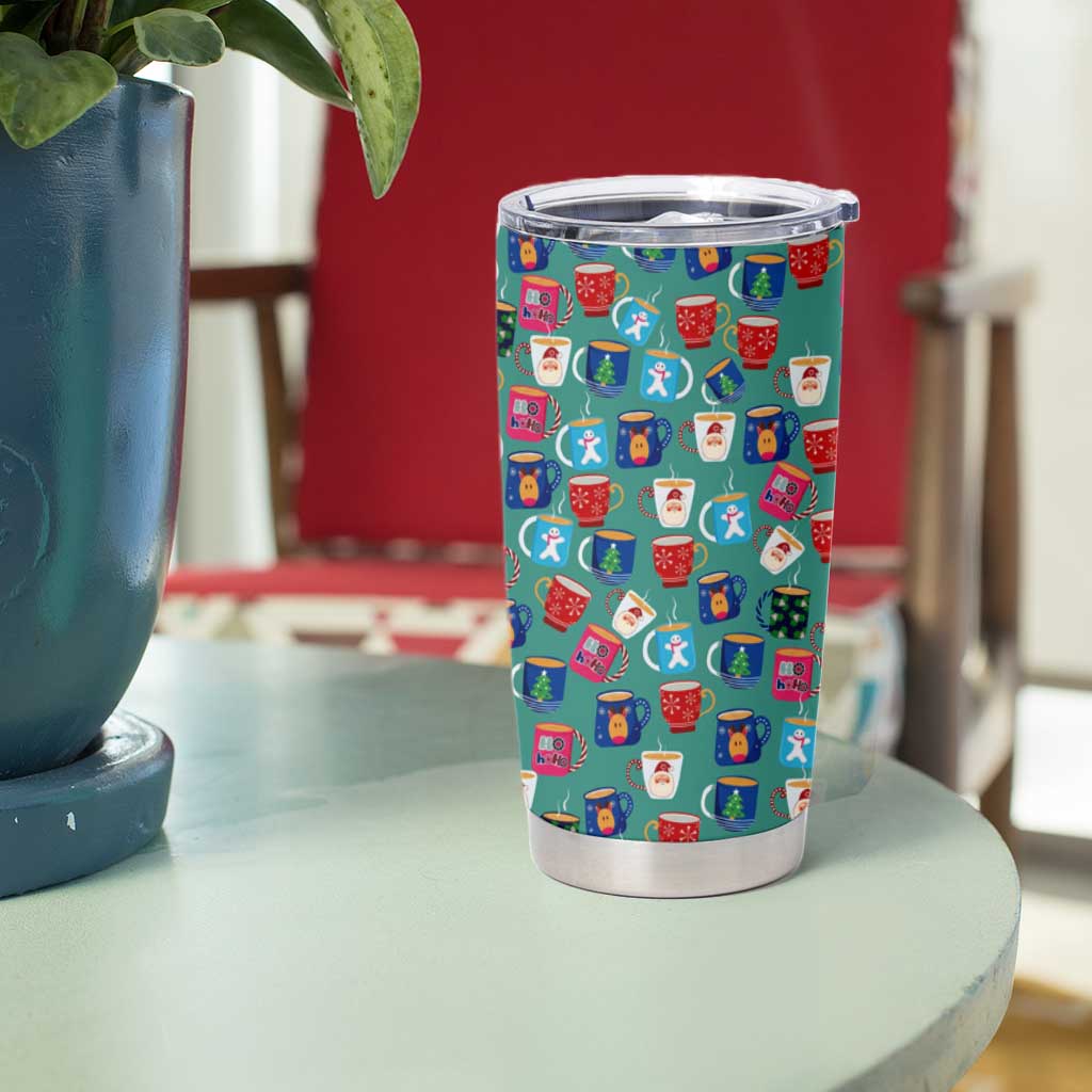 Christmas Teapot Group Tumbler Cup Xmas Holiday Patterns - Wonder Print Shop