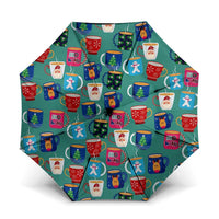 Christmas Teapot Group Umbrella Xmas Holiday Patterns - Wonder Print Shop