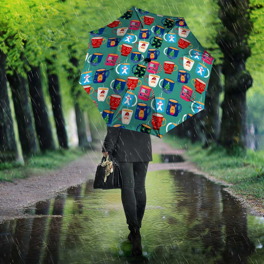 Christmas Teapot Group Umbrella Xmas Holiday Patterns - Wonder Print Shop