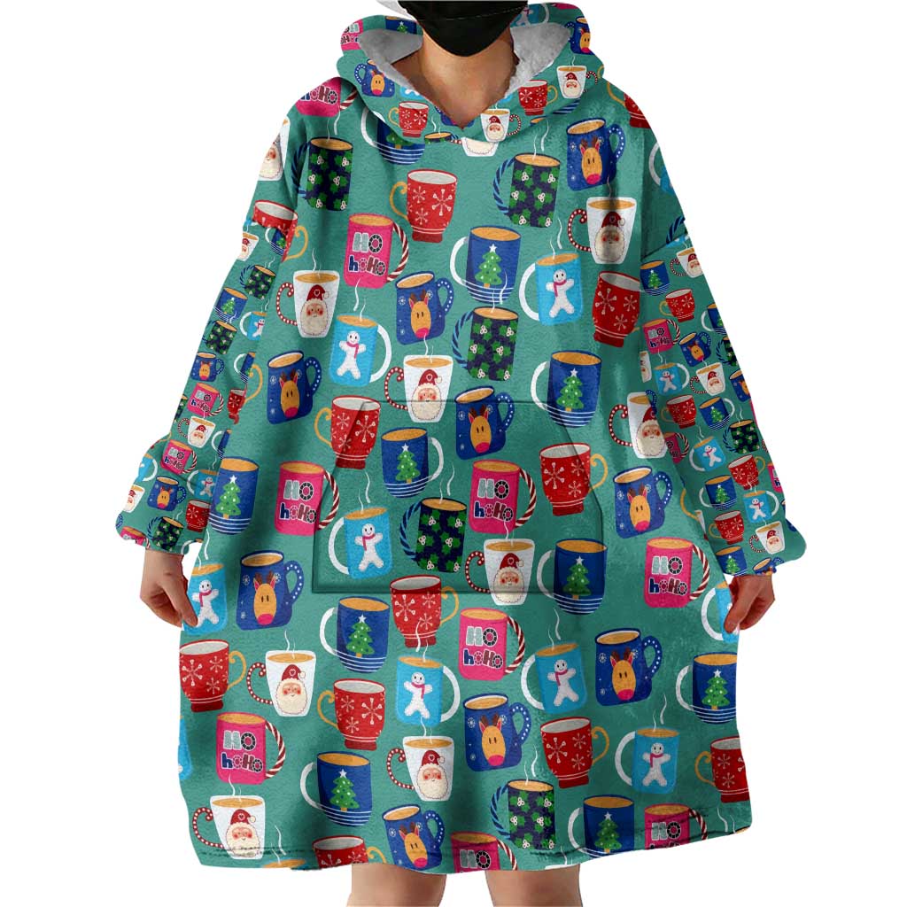 Christmas Teapot Group Wearable Blanket Hoodie Xmas Holiday Patterns - Wonder Print Shop