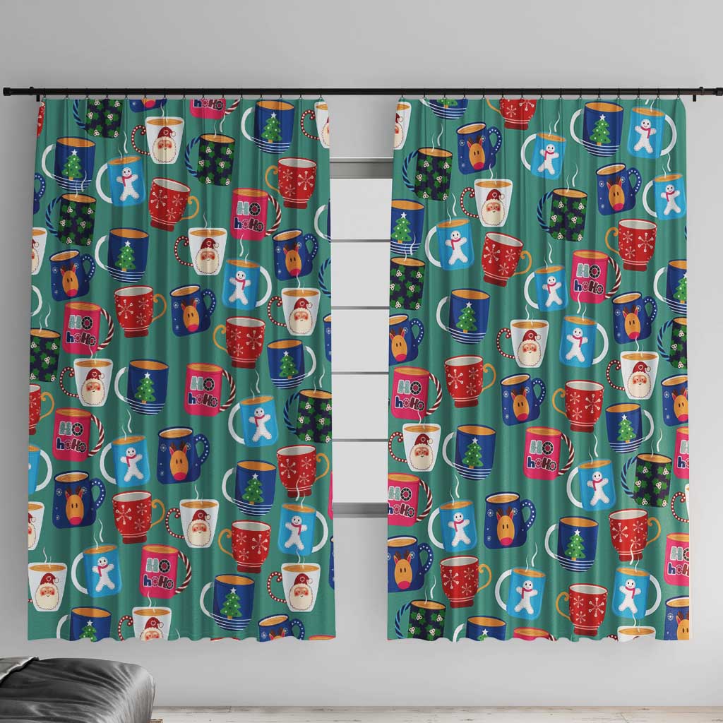 Christmas Teapot Group Window Curtain Xmas Holiday Patterns - Wonder Print Shop