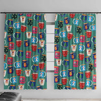 Christmas Teapot Group Window Curtain Xmas Holiday Patterns - Wonder Print Shop