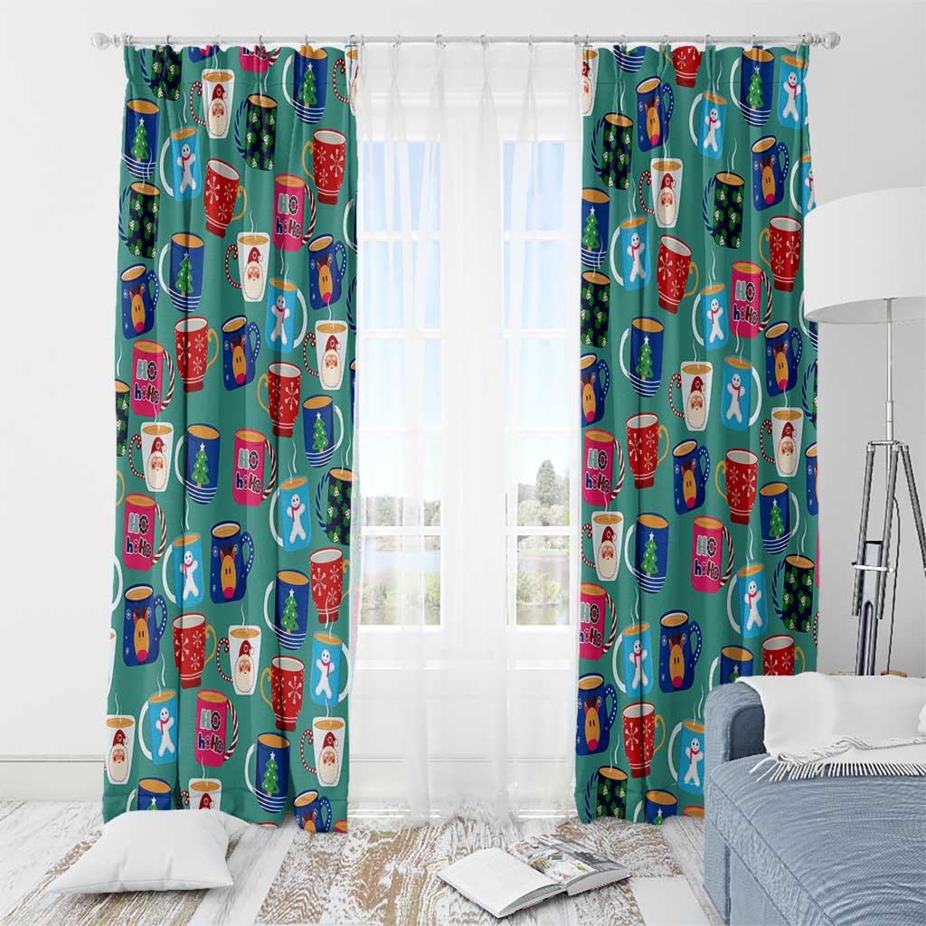 Christmas Teapot Group Window Curtain Xmas Holiday Patterns - Wonder Print Shop