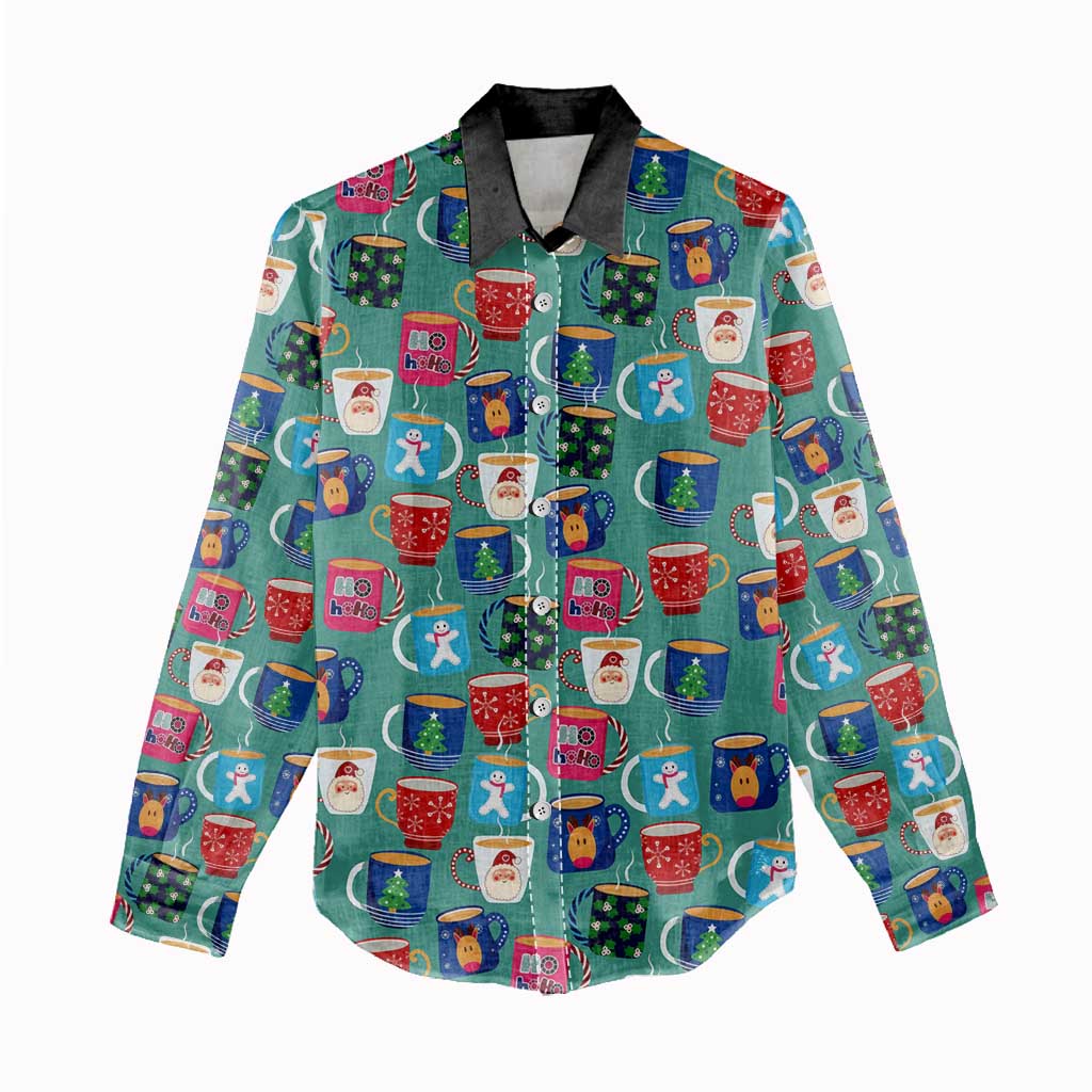 Christmas Teapot Group Women Casual Shirt Xmas Holiday Patterns - Wonder Print Shop