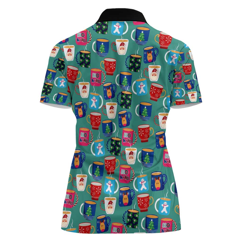 Christmas Teapot Group Women Polo Shirt Xmas Holiday Patterns - Wonder Print Shop