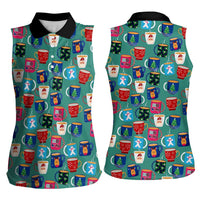 Christmas Teapot Group Women Sleeveless Polo Shirt Xmas Holiday Patterns - Wonder Print Shop