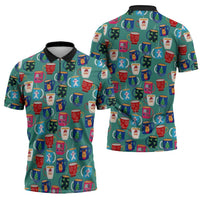 Christmas Teapot Group Zipper Polo Shirt Xmas Holiday Patterns - Wonder Print Shop