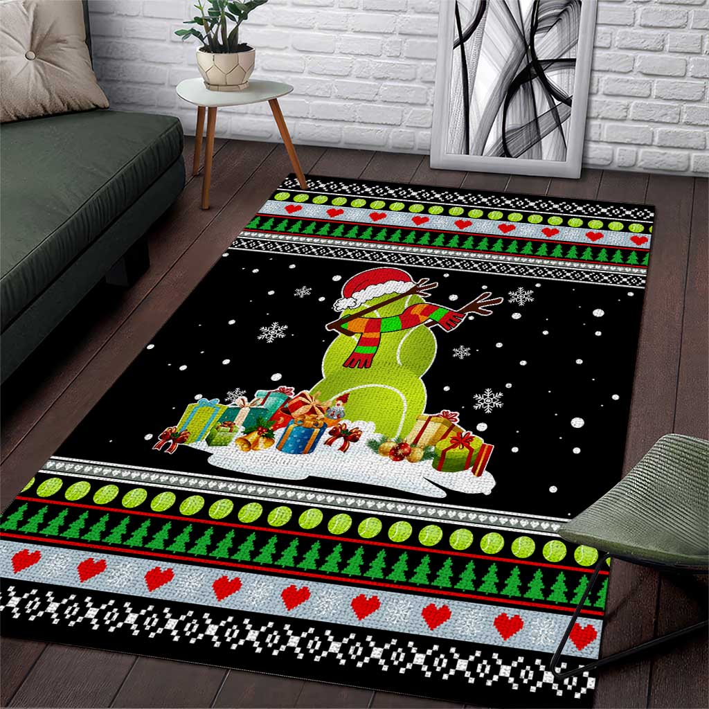 Christmas Tennis Snowman Area Rug Xmas Holiday Patterns - Wonder Print Shop