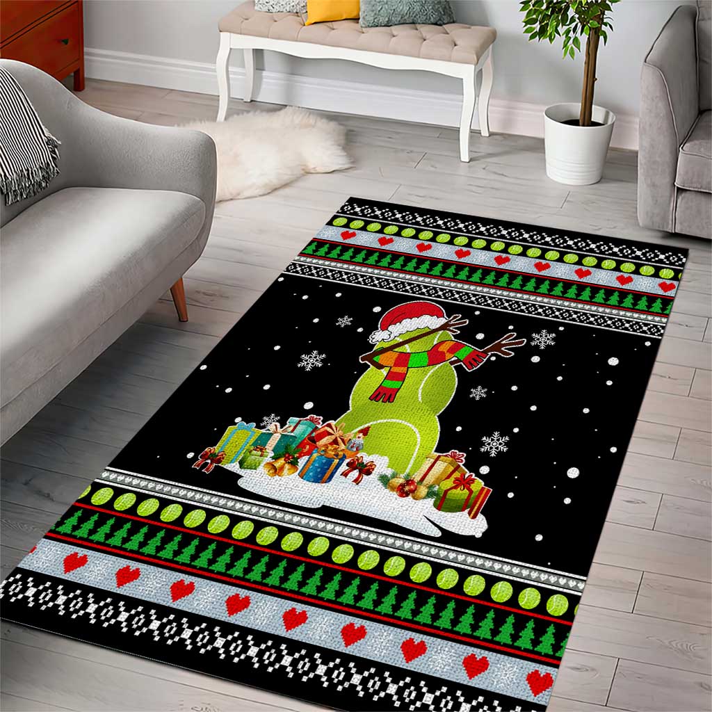 Christmas Tennis Snowman Area Rug Xmas Holiday Patterns - Wonder Print Shop