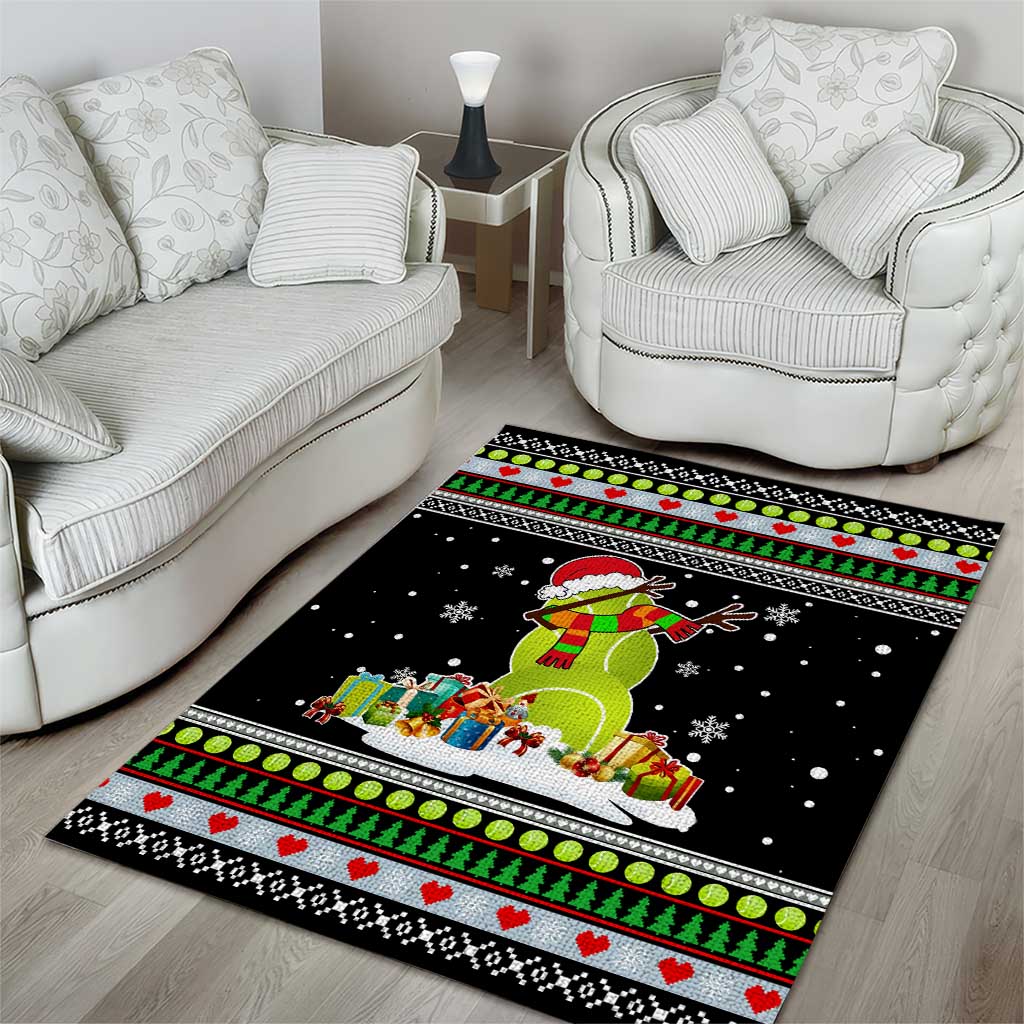 Christmas Tennis Snowman Area Rug Xmas Holiday Patterns - Wonder Print Shop