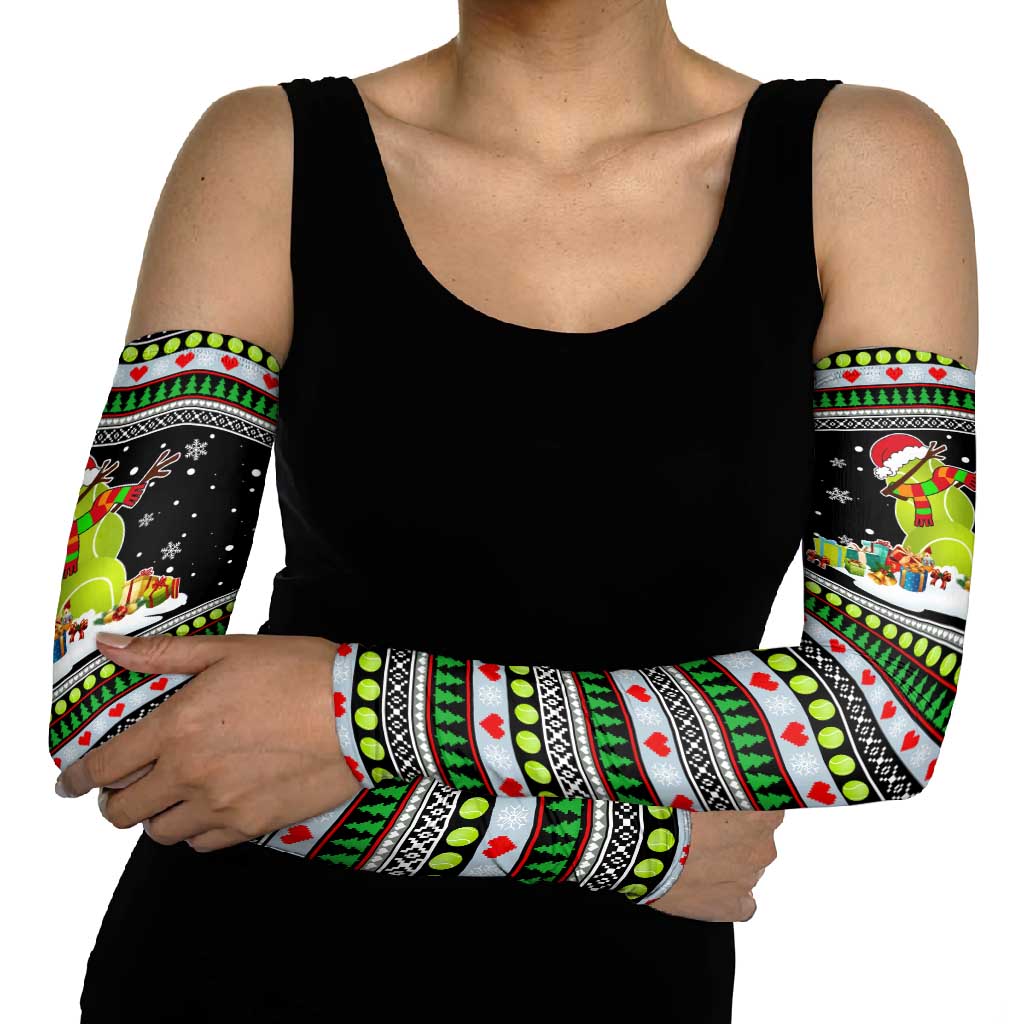Christmas Tennis Snowman Arm Sleeves Xmas Holiday Patterns - Wonder Print Shop