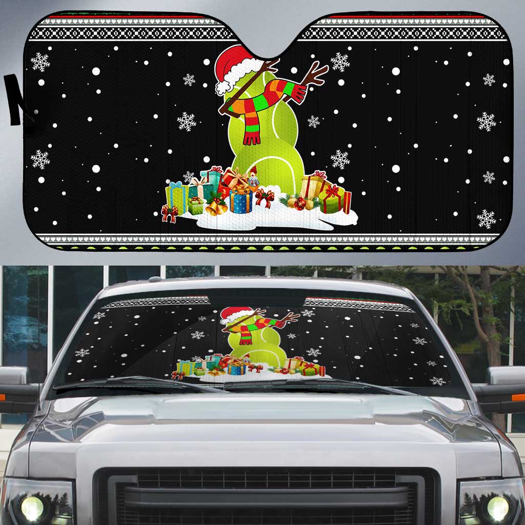 Christmas Tennis Snowman Auto Sun Shade Xmas Holiday Patterns - Wonder Print Shop