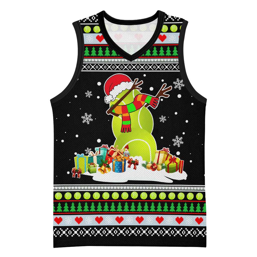 Christmas Tennis Snowman Basketball Jersey Xmas Holiday Patterns - Wonder Print Shop
