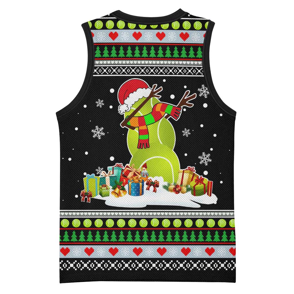 Christmas Tennis Snowman Basketball Jersey Xmas Holiday Patterns - Wonder Print Shop