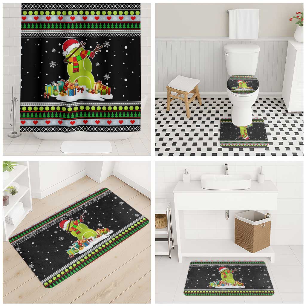 Christmas Tennis Snowman Bathroom Set Xmas Holiday Patterns - Wonder Print Shop