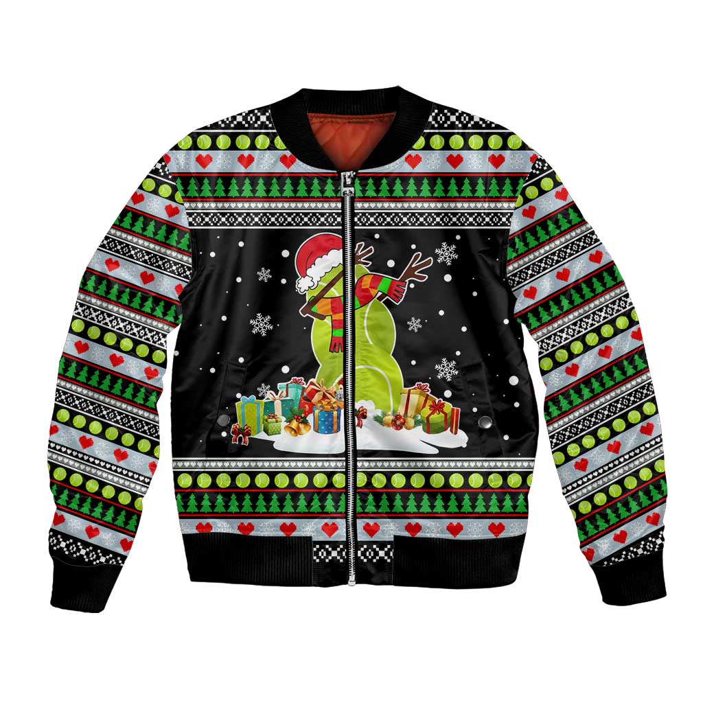 Christmas Tennis Snowman Bomber Jacket Xmas Holiday Patterns - Wonder Print Shop