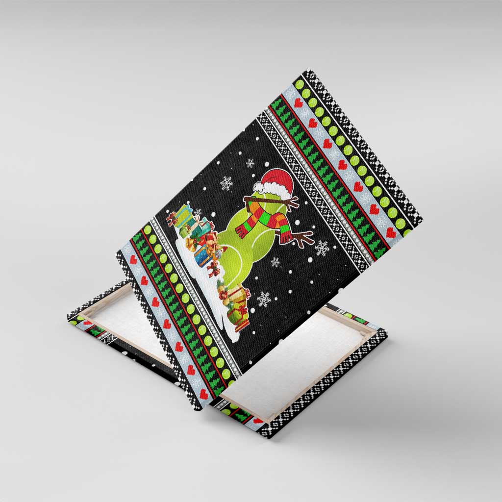 Christmas Tennis Snowman Canvas Wall Art Xmas Holiday Patterns - Wonder Print Shop