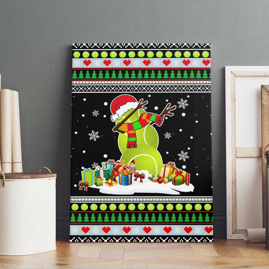 Christmas Tennis Snowman Canvas Wall Art Xmas Holiday Patterns - Wonder Print Shop