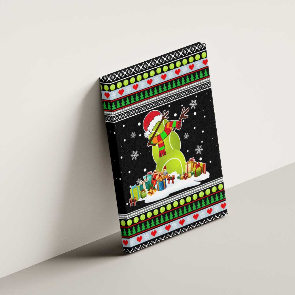 Christmas Tennis Snowman Canvas Wall Art Xmas Holiday Patterns - Wonder Print Shop