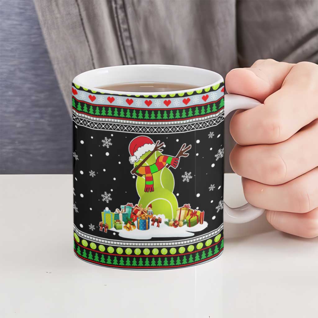 Christmas Tennis Snowman Ceramic Mug Xmas Holiday Patterns - Wonder Print Shop