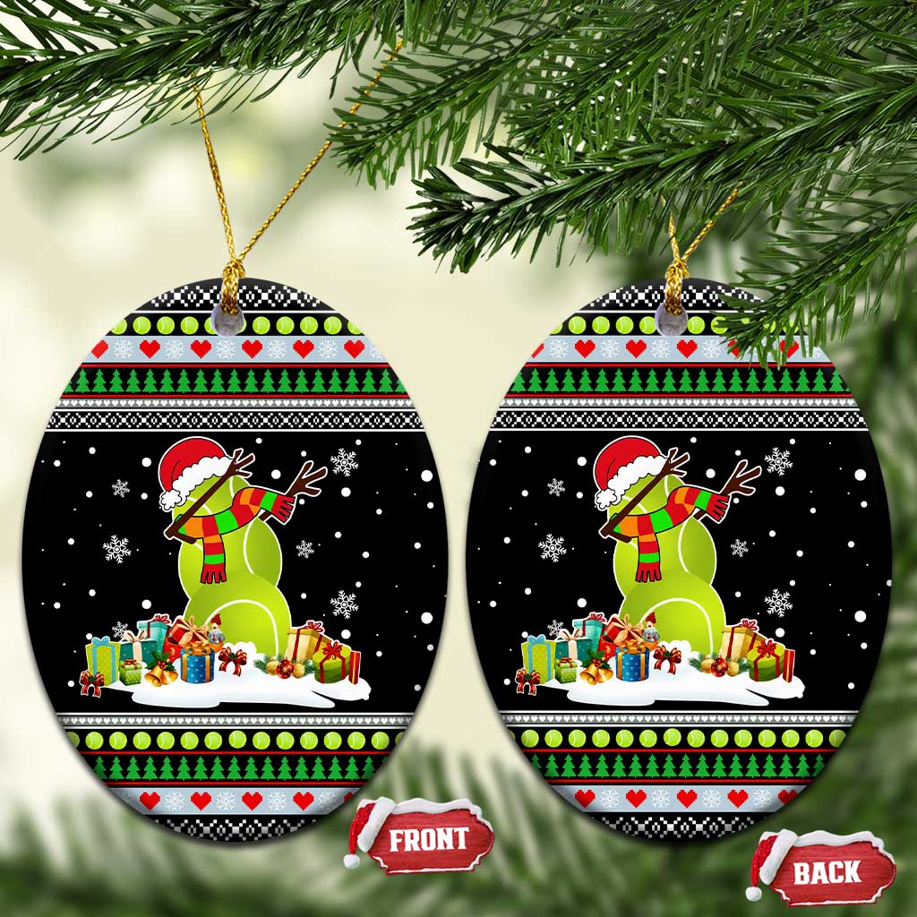 Christmas Tennis Snowman Ceramic Ornament Xmas Holiday Patterns - Wonder Print Shop