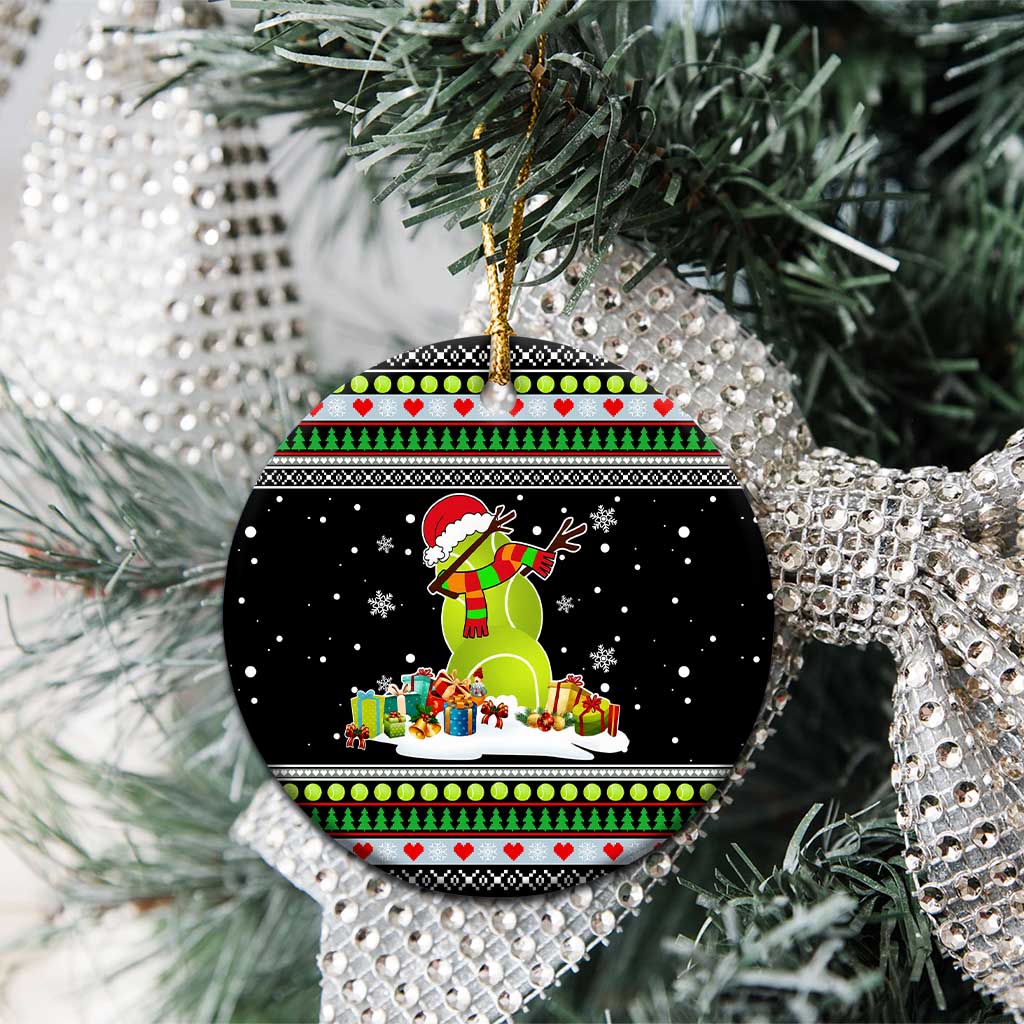 Christmas Tennis Snowman Ceramic Ornament Xmas Holiday Patterns - Wonder Print Shop