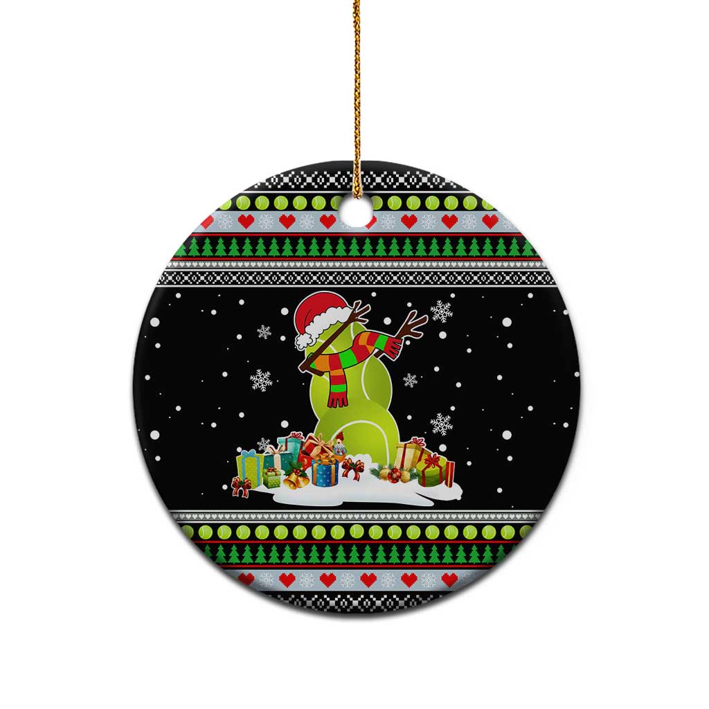 Christmas Tennis Snowman Ceramic Ornament Xmas Holiday Patterns - Wonder Print Shop