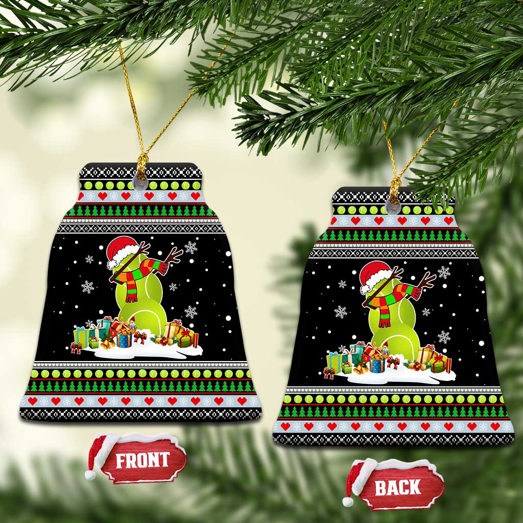 Christmas Tennis Snowman Ceramic Ornament Xmas Holiday Patterns - Wonder Print Shop