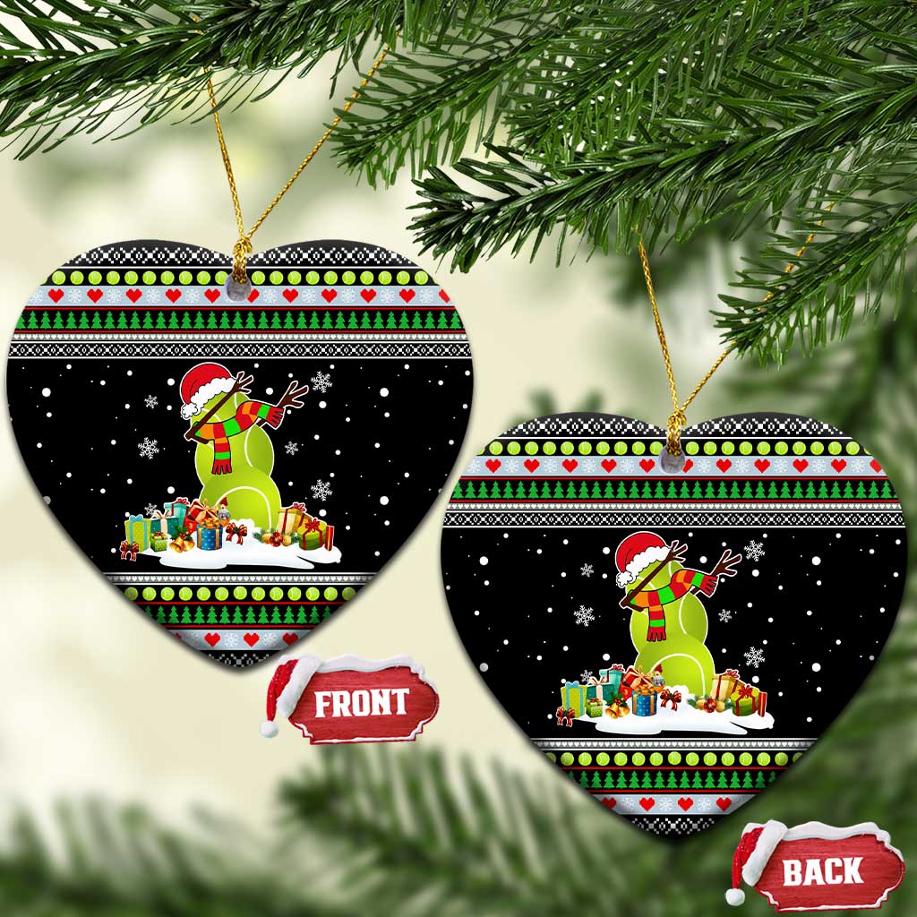 Christmas Tennis Snowman Ceramic Ornament Xmas Holiday Patterns - Wonder Print Shop
