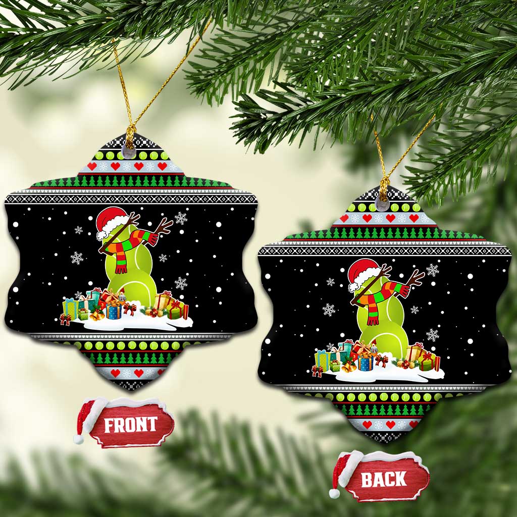 Christmas Tennis Snowman Ceramic Ornament Xmas Holiday Patterns - Wonder Print Shop