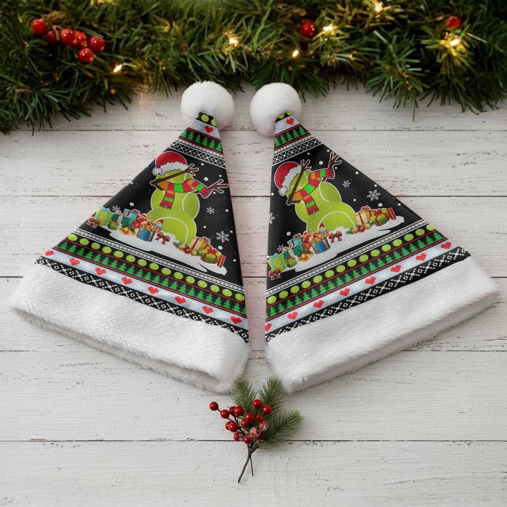 Christmas Tennis Snowman Christmas Santa Hat Xmas Holiday Patterns - Wonder Print Shop